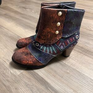 Colorful Patterned Ankle Boots
